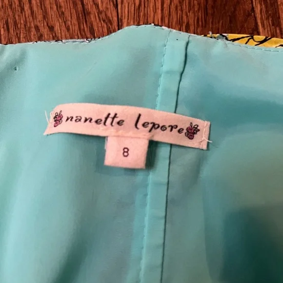 Nanette Lepore blue and green floral strapless dress - Picture 3 of 4